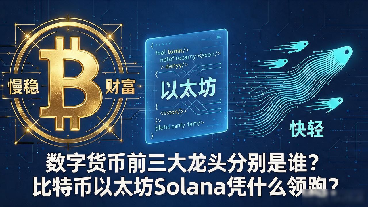 比特币以太坊Solana三大龙头对比_数字货币前三大龙头_数字货币市场核心资产分析