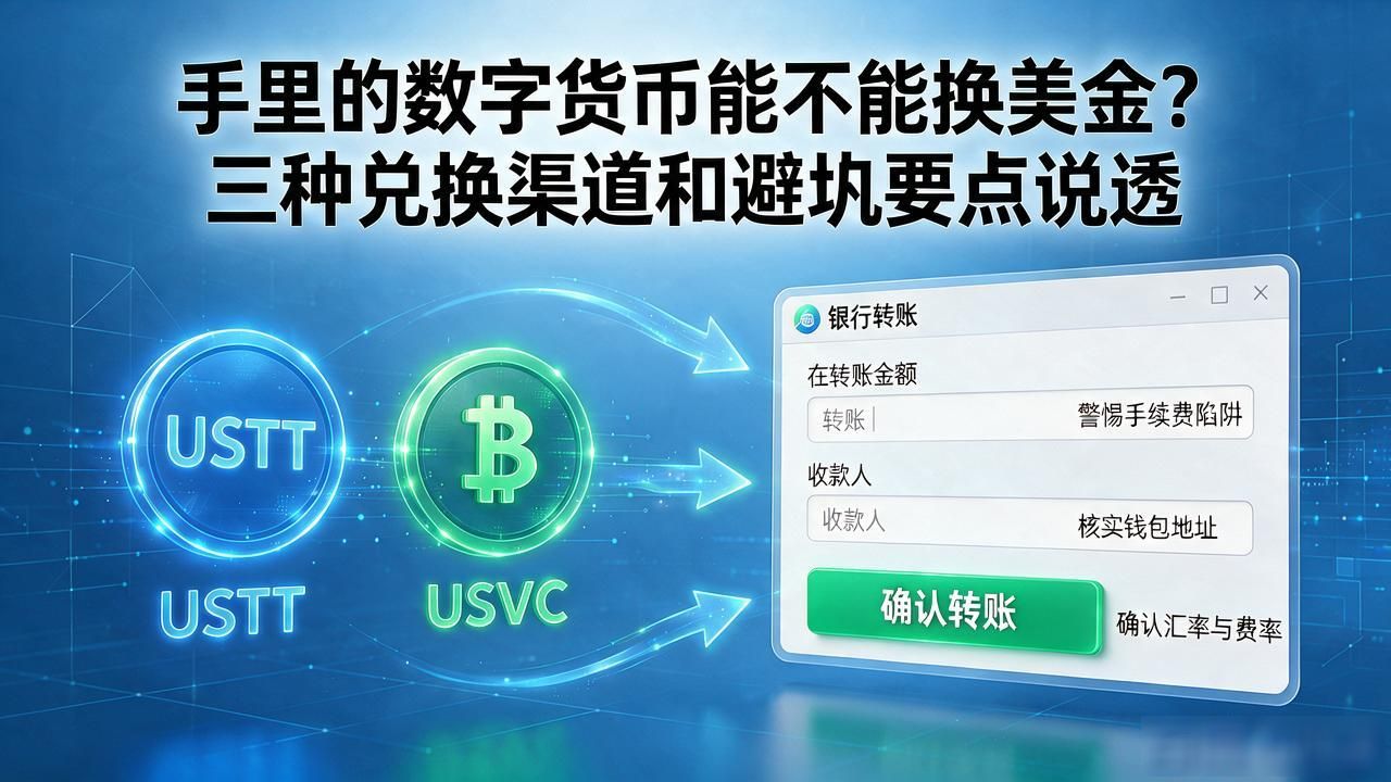 手里的数字货币能不能换美金？三种兑换渠道和避坑要点说透