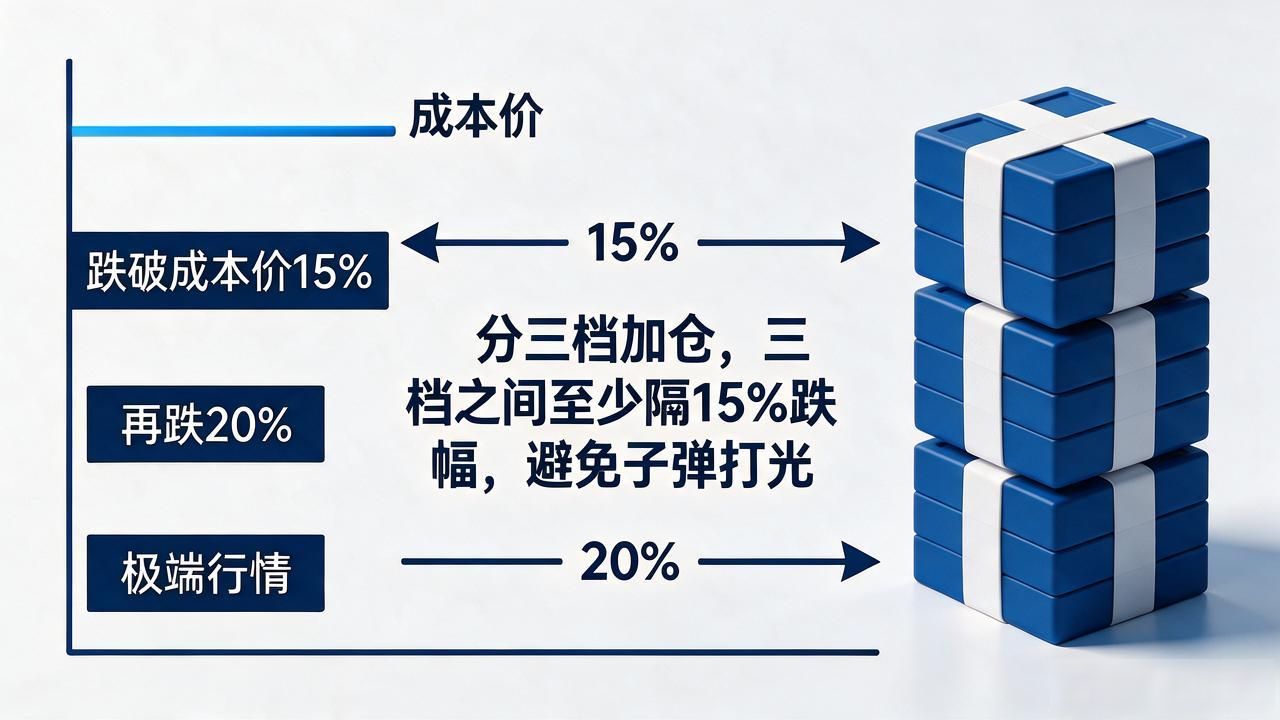 数字货币补仓别一把梭，分三档加仓扛过了两次腰斩