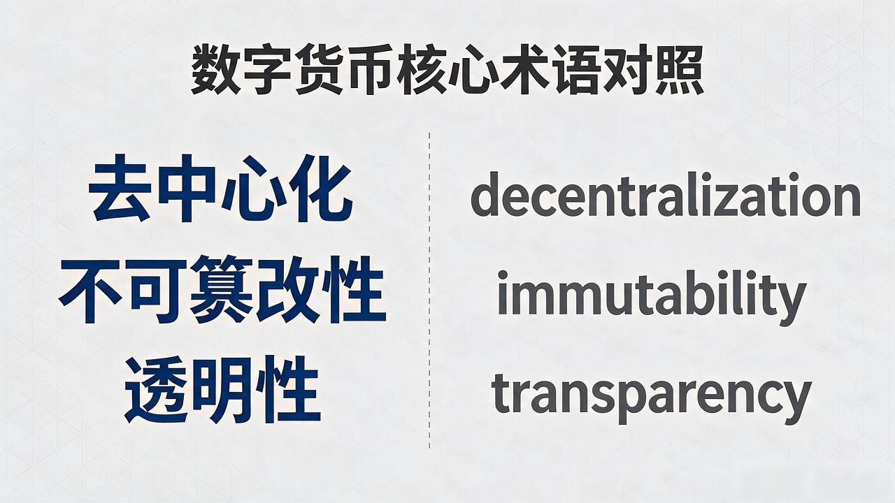 数字货币及特征英语怎么表达？给翻译和写作者的核心术语对照